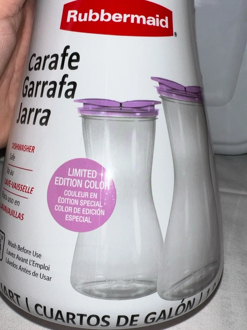 NEW Rubbermaid 2 Qt Carafe Pitcher Purple Limited Edition BPA Free Dishwasher